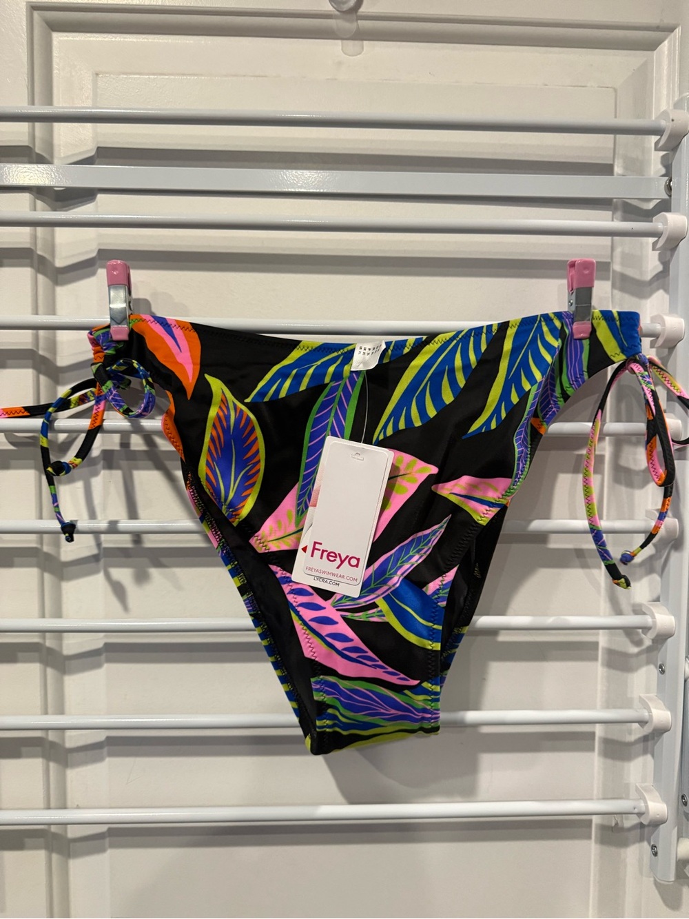 Freya Black Bikini Desert Disco with Pink, Orange, Blue & Green Leaf Print - Picture 7 of 7
